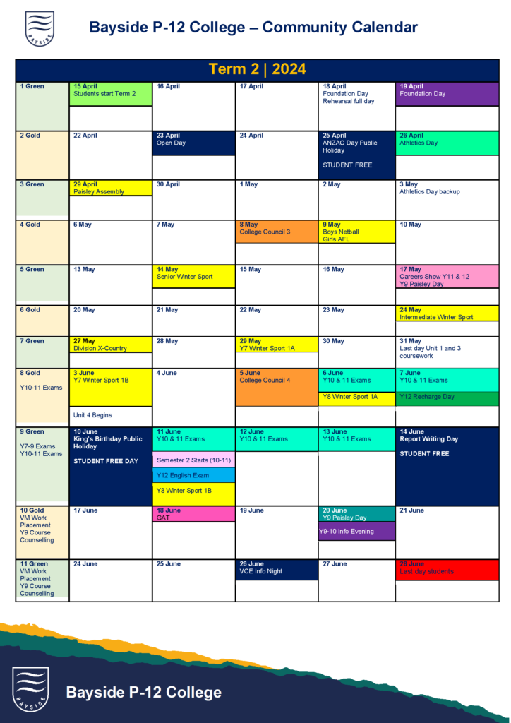 Community College Calendar 2024 Page 2 724x1024 - Community Calendar